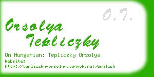 orsolya tepliczky business card